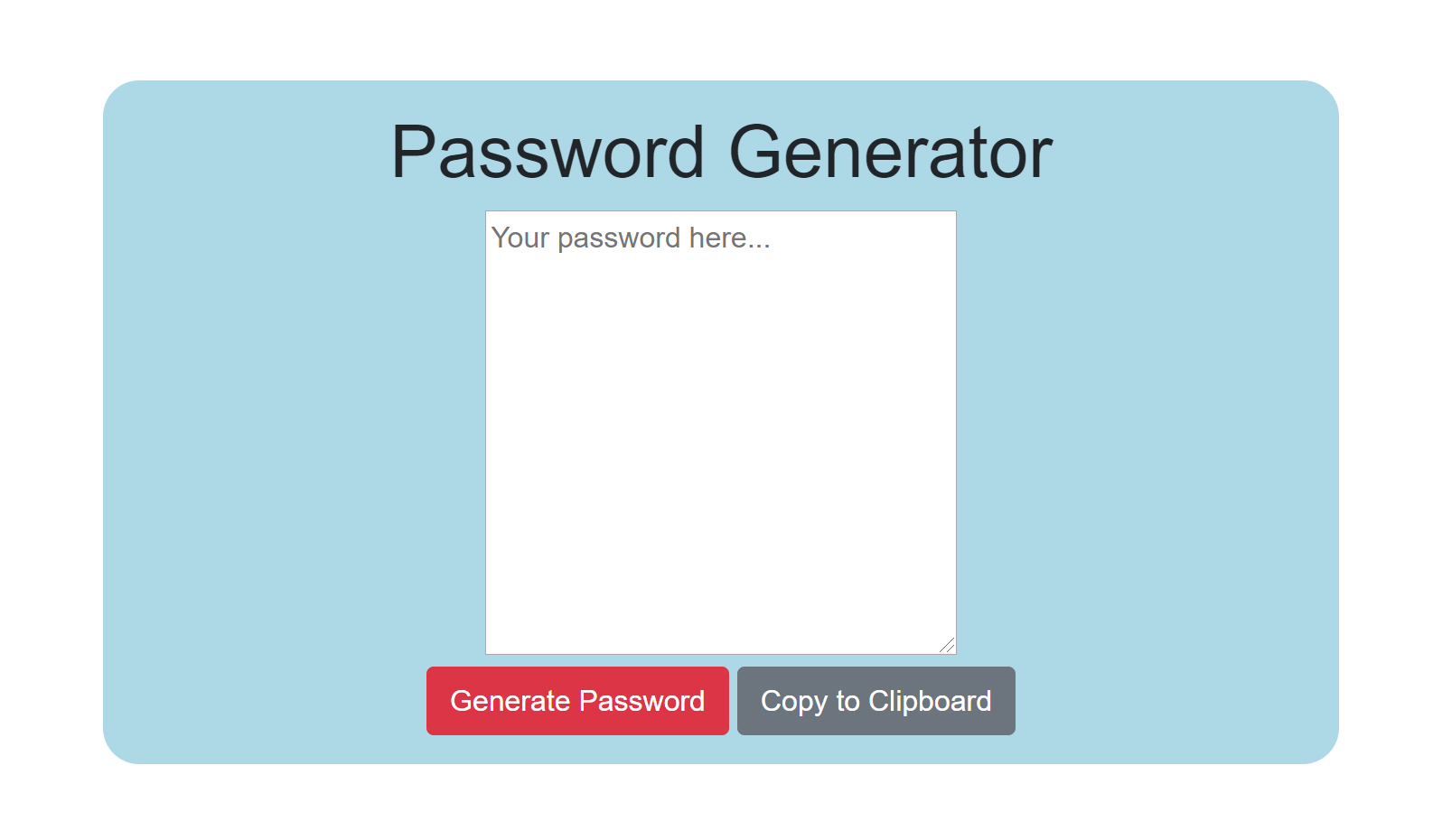 Password Generator Screenshot